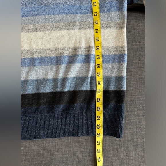 GAP | Color Block Cotton Sweater | Blue Striped Crewneck Pullover - Picture 8 of 9